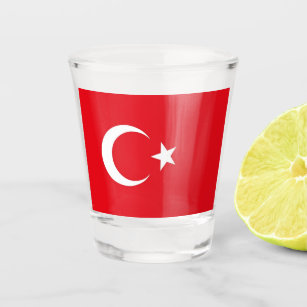 Patriotic shot glass with flag of Turkey