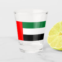 Patriotic shot glass with flag of UAE