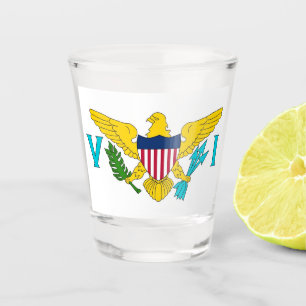 Patriotic shot glass with flag of Virgin Islands