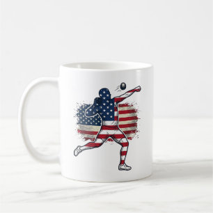 Patriotic Shot Put Athlete Vintage Engraving Desig Coffee Mug