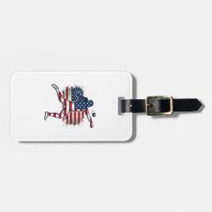 Patriotic Shot Put Athlete Vintage Engraving Desig Luggage Tag