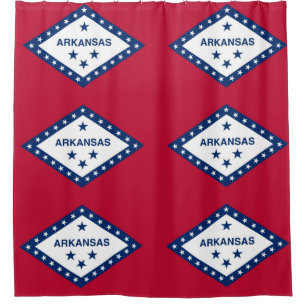 Patriotic Shower Curtain with Flag of Arkansas USA