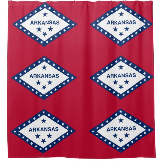 Patriotic Shower Curtain with Flag of Arkansas USA (Front)