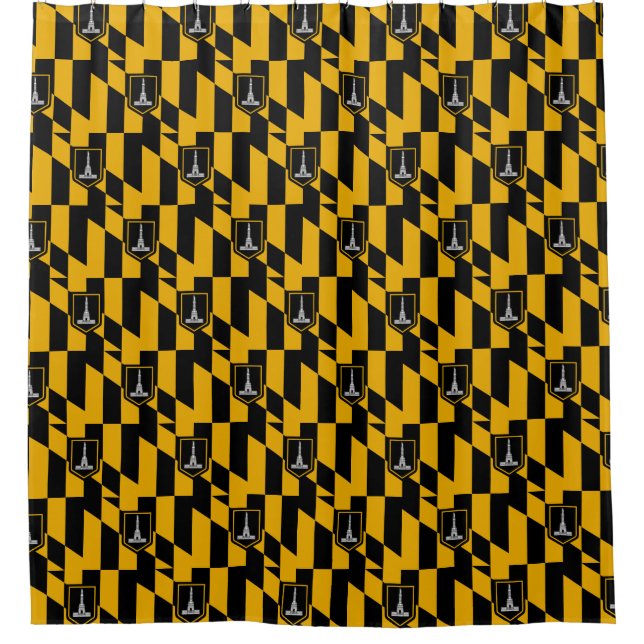 Patriotic Shower Curtain with Flag of Baltimore (Front)