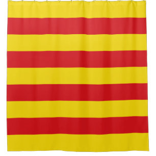 Patriotic Shower Curtain with Flag of Catalonia