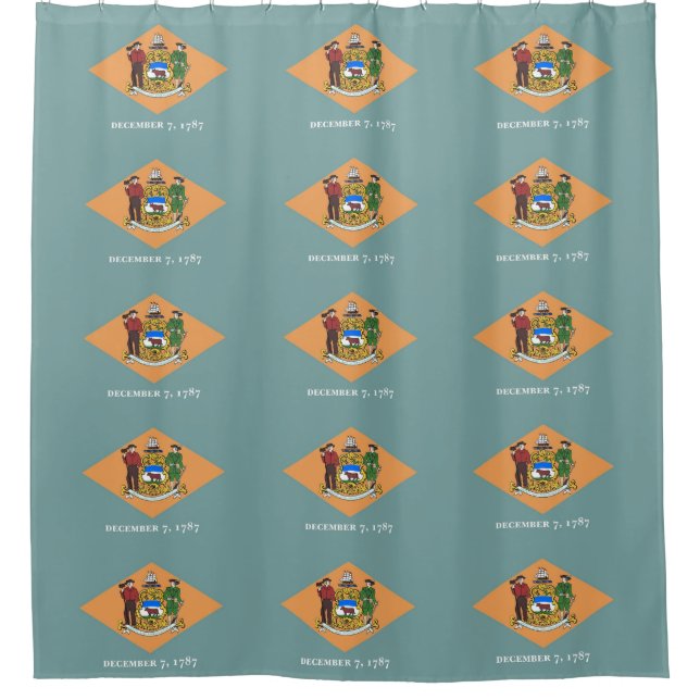 Patriotic Shower Curtain with Flag of Delaware (Front)