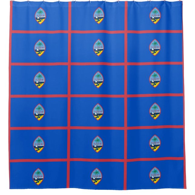 Patriotic Shower Curtain with Flag of Guam (Front)