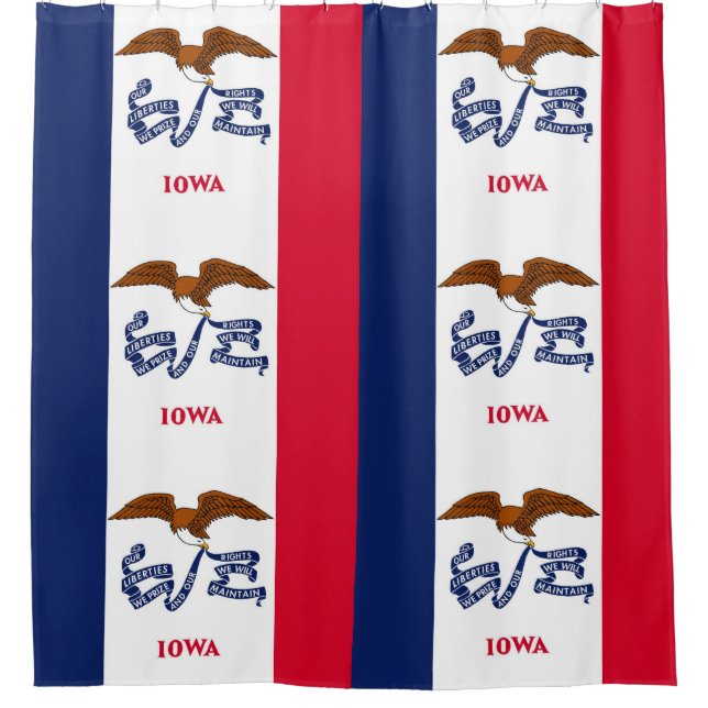 Patriotic Shower Curtain with Flag of Iowa (Front)