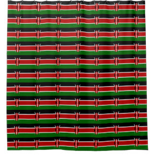 Patriotic Shower Curtain with Flag of Kenya