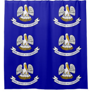 Patriotic Shower Curtain with Flag of Louisiana
