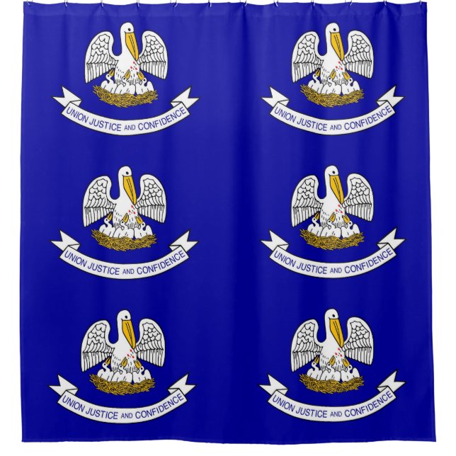 Patriotic Shower Curtain with Flag of Louisiana (Front)