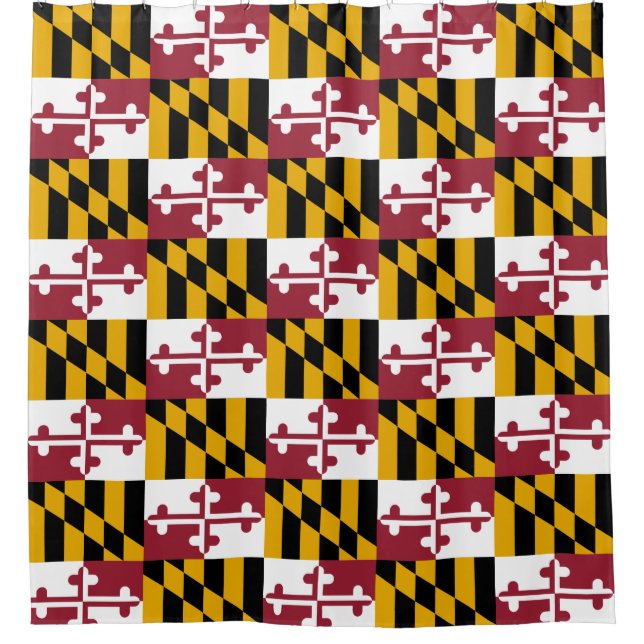 Patriotic Shower Curtain with Flag of Maryland (Front)