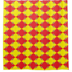 Patriotic Shower Curtain with Flag of Sicily