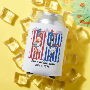 Patriotic silly goose coquette 4th of July 1776 Can Cooler