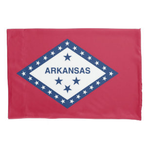 Patriotic Single Pillowcase flag of Arkansas, USA