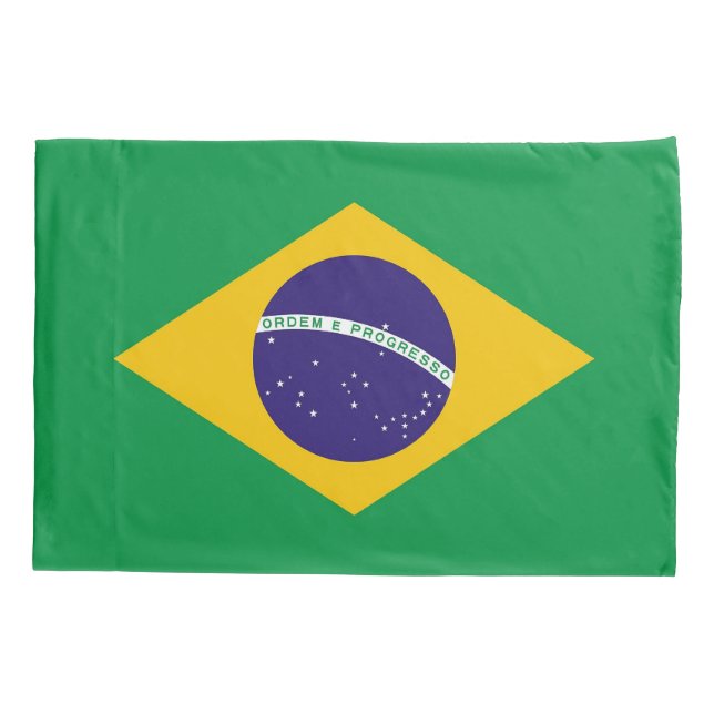 Patriotic Single Pillowcase flag of Brazil (Back)