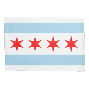 Patriotic Single Pillowcase flag of Chicago, USA