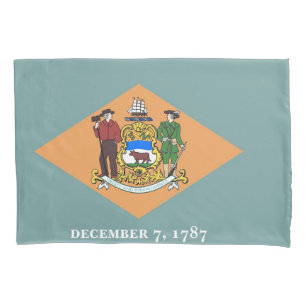 Patriotic Single Pillowcase flag of Delaware, USA