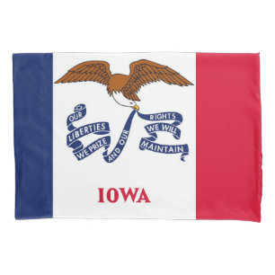 Patriotic Single Pillowcase flag of Iowa, USA