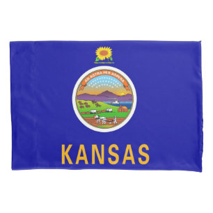 Patriotic Single Pillowcase flag of Kansas, USA
