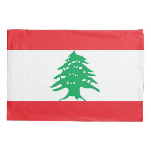 Patriotic Single Pillowcase flag of Lebanon