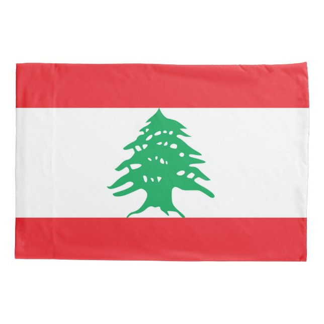Patriotic Single Pillowcase flag of Lebanon (Back)