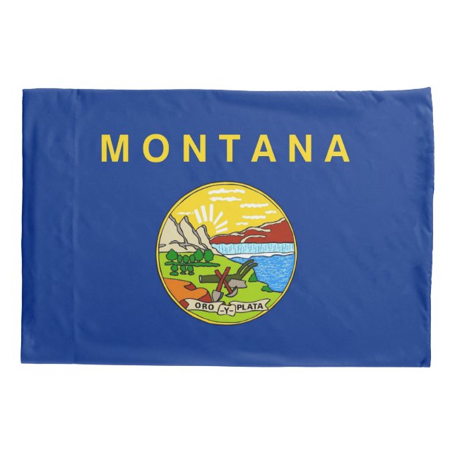 Patriotic Single Pillowcase flag of Montana (Back)
