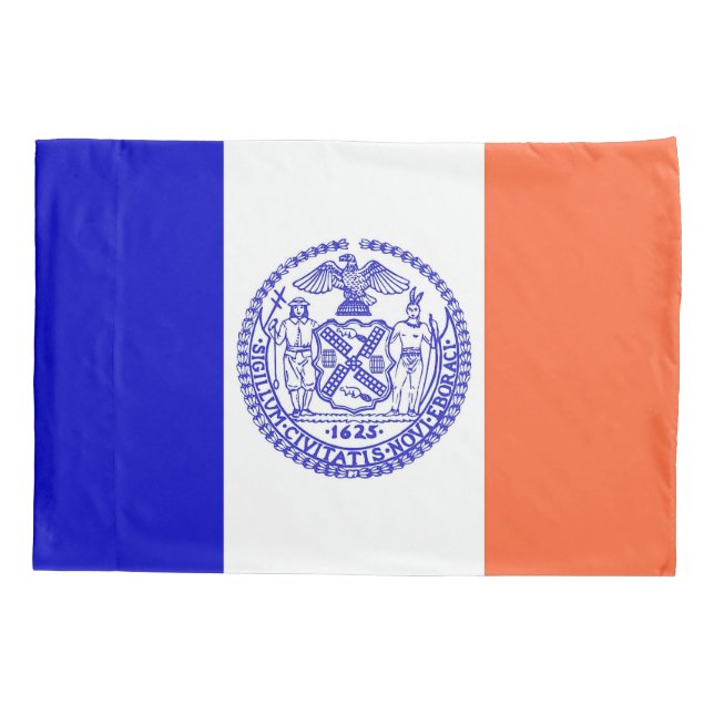Patriotic Single Pillowcase flag of New York City (Back)