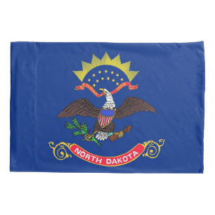 Patriotic Single Pillowcase flag of North Dakota