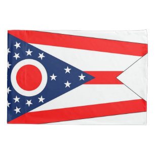 Patriotic Single Pillowcase flag of Ohio, USA