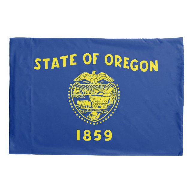 Patriotic Single Pillowcase flag of Oregon, USA (Back)