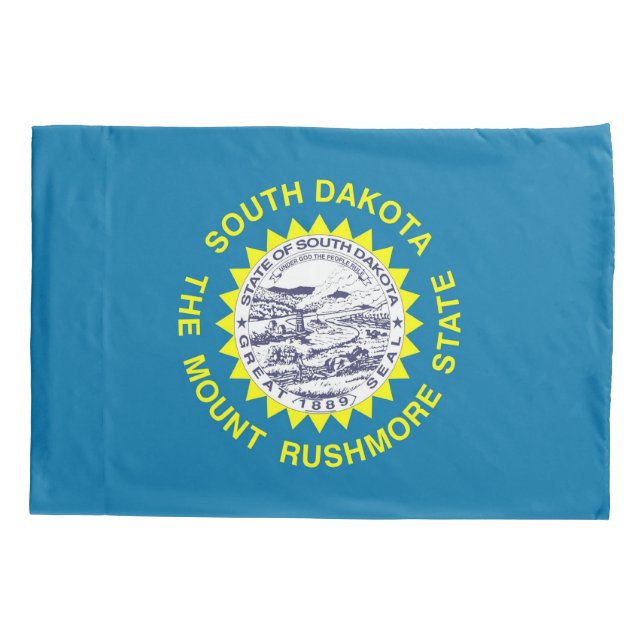 Patriotic Single Pillowcase flag of South Dakota (Back)