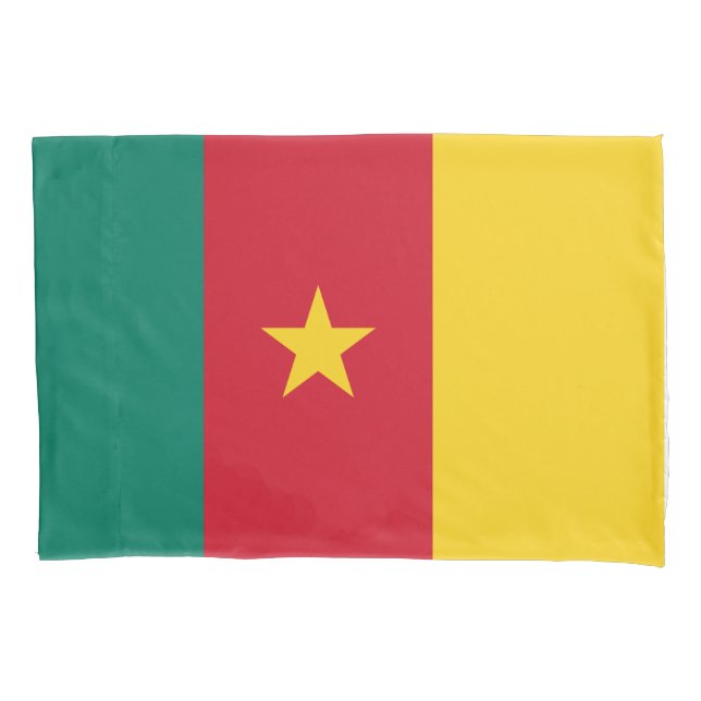 Patriotic Single Pillowcase with flag of Cameroon (Front)