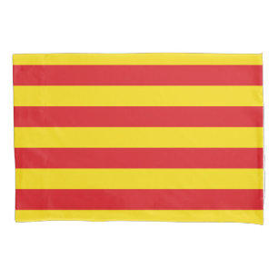 Patriotic Single Pillowcase with flag of Catalonia