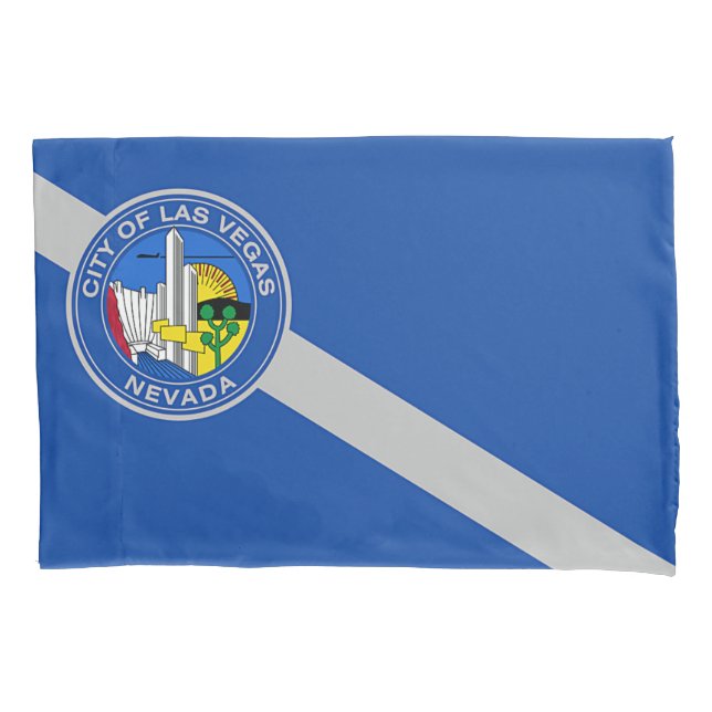 Patriotic Single Pillowcase with flag of Las Vegas (Front)