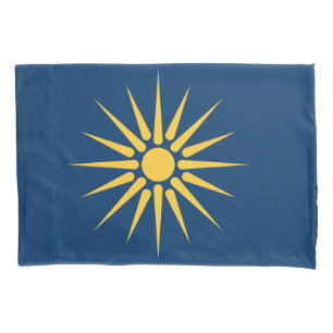 Patriotic Single Pillowcase with flag of Macedonia