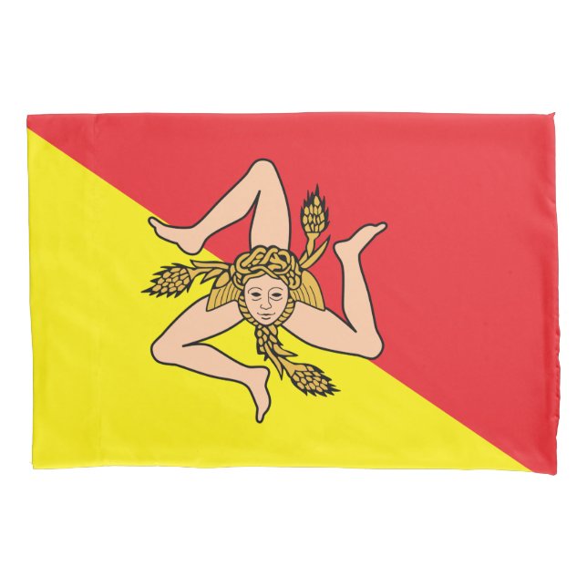 Patriotic Single Pillowcase with flag of Sicily (Front)