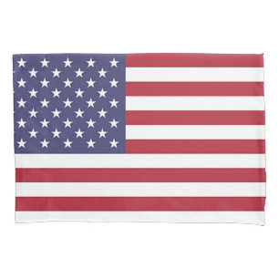 Patriotic Single Pillowcase with flag of USA