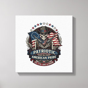 Patriotic Skeleton Cowboy Dark Patriot Skeleton &  Canvas Print