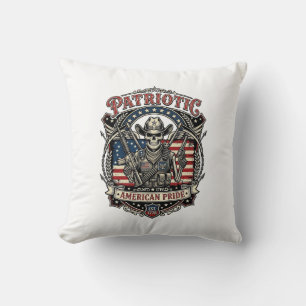 Patriotic Skeleton Cowboy Dark Patriot Skeleton &  Cushion