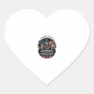 Patriotic Skeleton Cowboy Dark Patriot Skeleton &  Heart Sticker