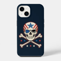 Patriotic Skull and Crossbones American Flag