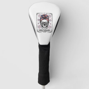 Patriotic Skull Fireworks Vintage Engraving Shirt_ Golf Head Cover