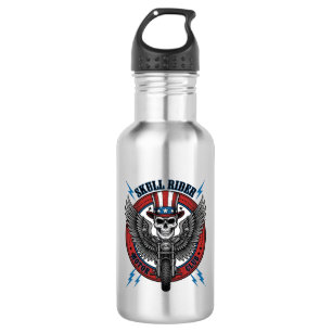 Patriotic Skull Motorcycle Eagle Vintage 532 Ml Water Bottle