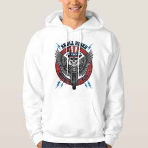 Patriotic Skull Motorcycle Eagle Vintage Hoodie