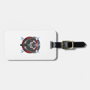 Patriotic Skull Motorcycle Eagle Vintage Luggage Tag