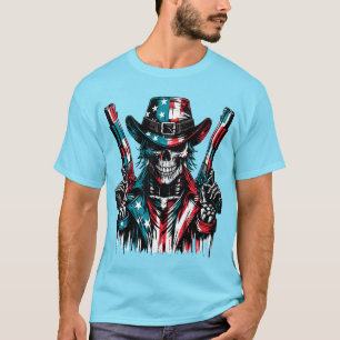Patriotic Skull  T-Shirt