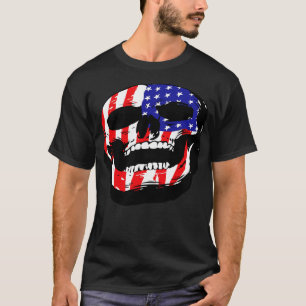 Patriotic Skull USA Skeleton 4th Of July US Americ T-Shirt