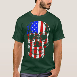 Patriotic Skull USA Skeleton 4th Of July US Americ T-Shirt
