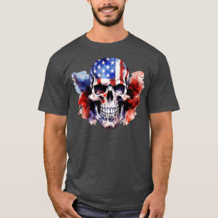 Patriotic Skull USA Skeleton 4th Of July US Americ T-Shirt